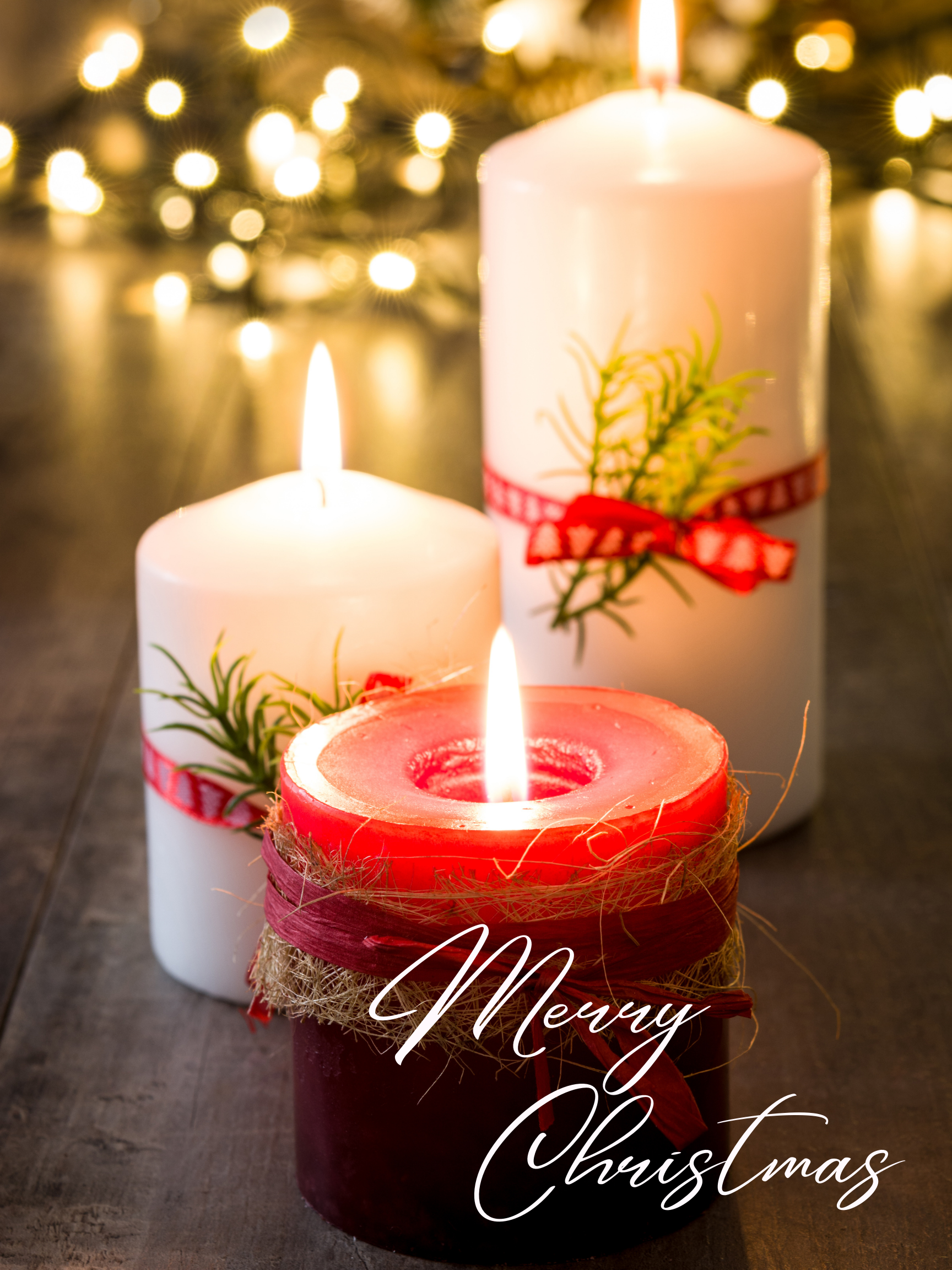 Christmas Candles Merry Christmas